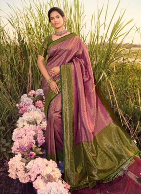 Purple Colour Parampara Vol-3 Pankh New Latest Designer Ethnic Wear Silk Saree Collection 3304